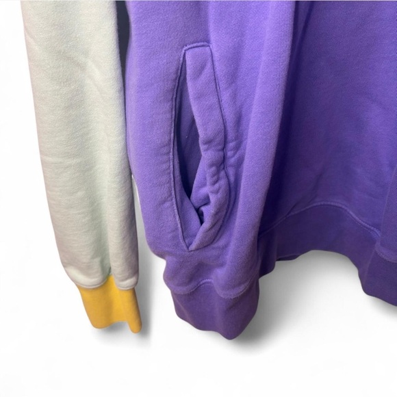 Teddy Fresh Colorblock Hoodie Sweatshirt Large Purple Pink Mint Yellow - Picture 6 of 8